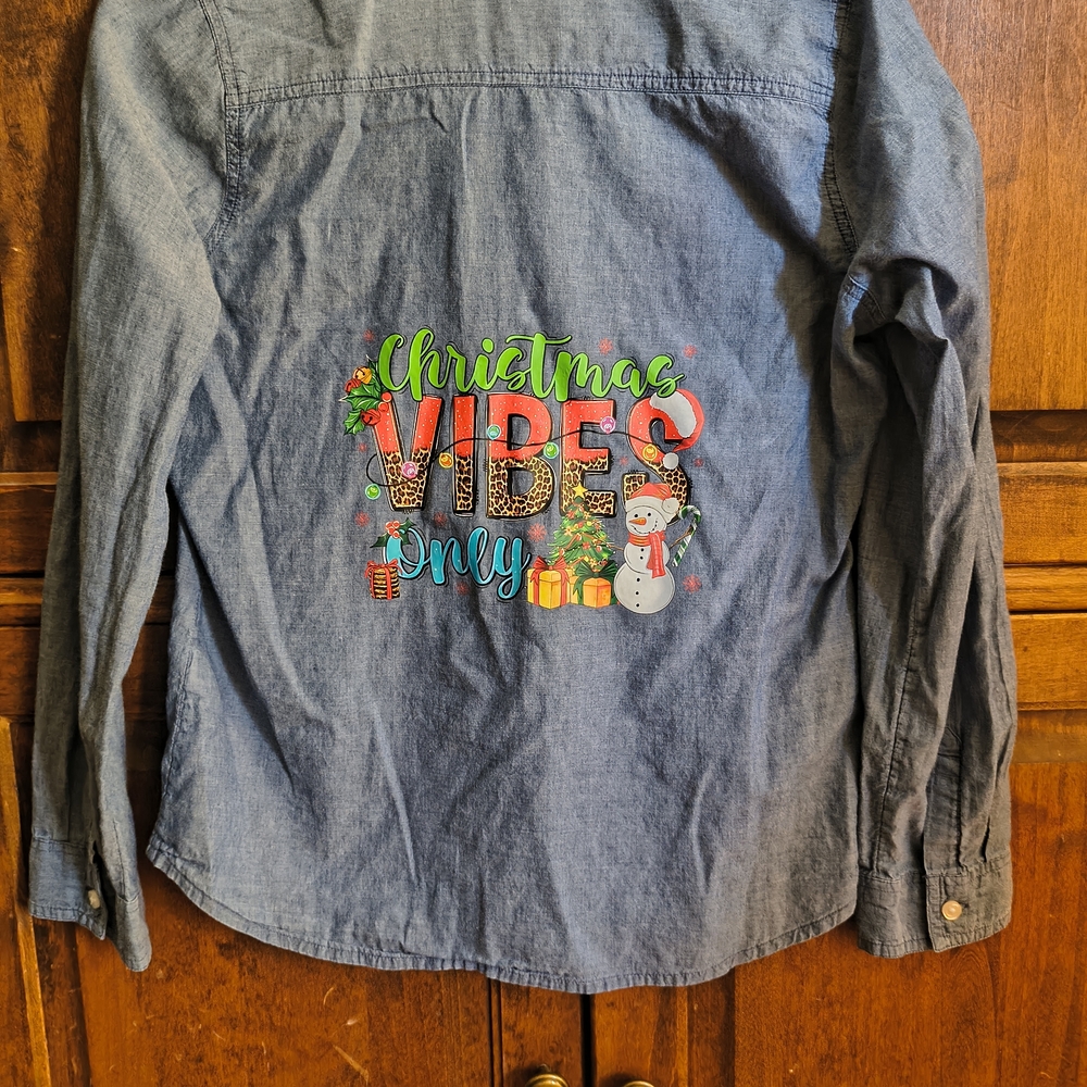 Christmas Vibes Denim Shirt